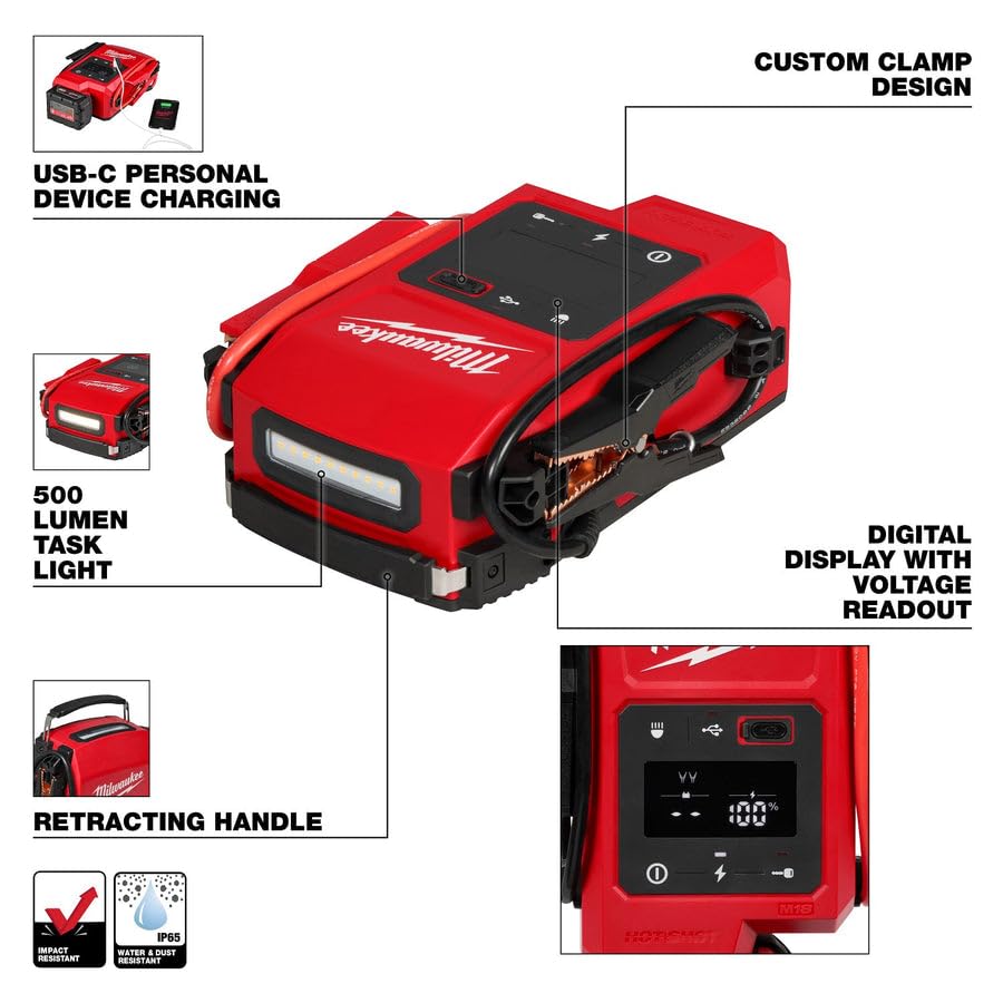 Milwaukee M18 HotShot Jump Starter - Instant Maintenance-Free Power for Roadside Pros & Fleets