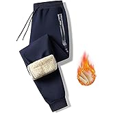 STICKON Mens Winter Fleece Pants Warm Sherpa Lined Sweatpants with Pockets