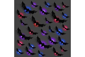 Makevivi 12 Pcs Halloween Bats Decorations - 3D Bat Wall Decor Lights 10 Styles Waterproof PVC, for Halloween Party Supplies Outdoor Decor Window Desk Door Decorations