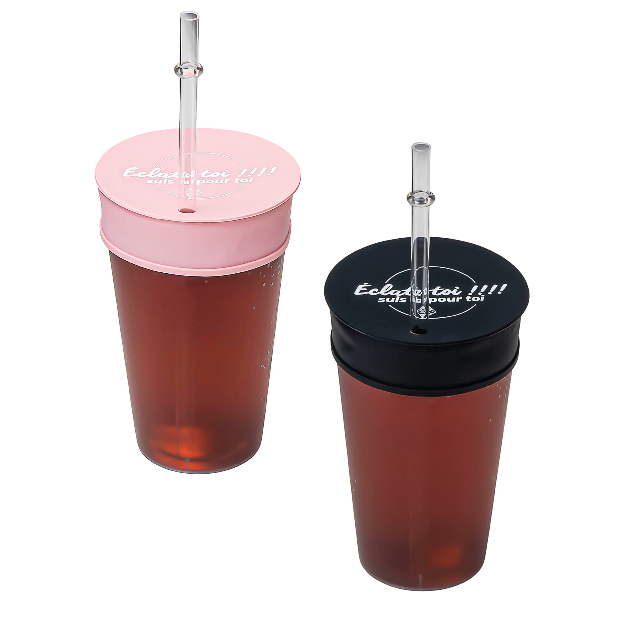 Anti-Drug Anti-Spill Glass Protector x 1 Pink x 1 Black Anti-Ghb Cap for Parties & Festivals Reusable Silicone Cup Lid