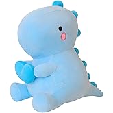 SQEQE Dinosaur Stuffed Animal, Loving Soft Dino Plush Toys with Holding Heart, Sweet Romantic Anniversary Birthday Gift for Her Girls Boys Girlfriend(Blue,20 inch)