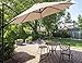 SUPERJARE 10 Ft Offset Hanging Umbrella, Crank Lift & 5 Lock Positions, 360° Rotation, Outdoor Patio Cantilever with Tilt Canopy - Beige