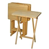Casual Home 660-40 Tray Table Set, Natural, 14.75