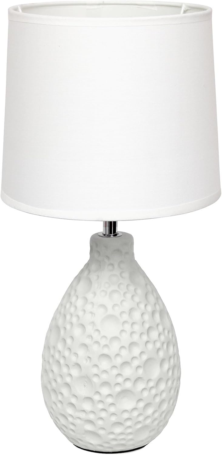 white textured table lamp