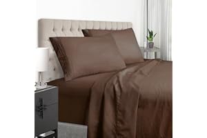 EaseHome Brown Sheets for Queen Size Bed Set -Deep Pocket to 18 inches Mattress 4 Piece - Premium Bedding Sheets & Pillowcases Collection - Extra Soft