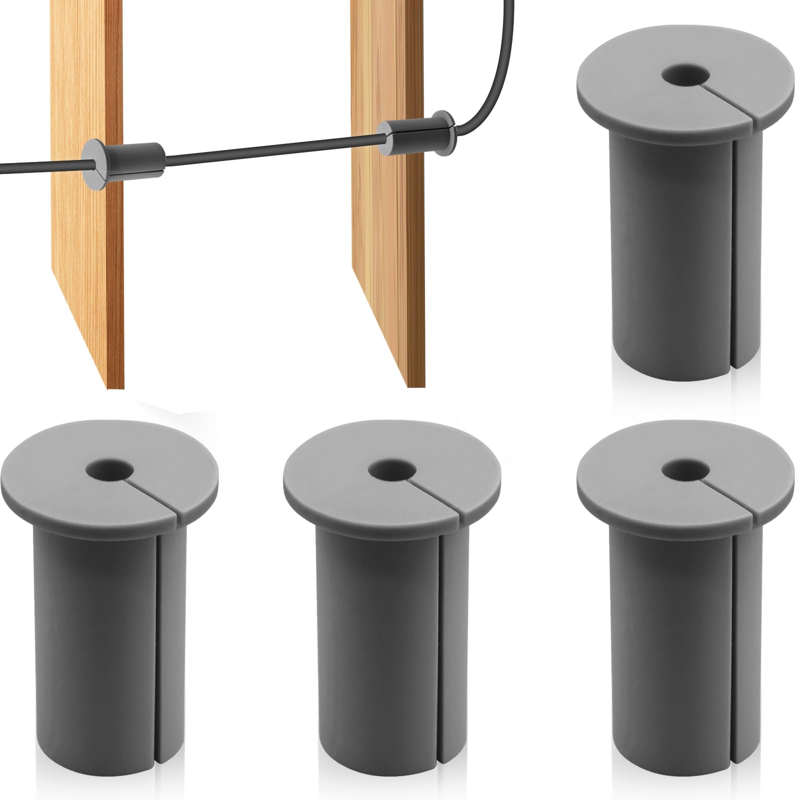 4Pcs Cable Routing Kit for Starlink, Wall Grommets for Cables, Wall Cable Through Wall Hole Cover Compatible with Starlink Mount for Protecting Cords, Cable Through Bushings for 1" Wall Hole, Grey — image 1