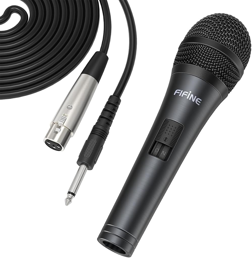 FIFINE K6 Wired Dynamic Microphone Cardioid with Included XLR to 1/4 Inch Cable
