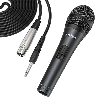 FIFINE K6 Wired Dynamic Microphone Cardioid with Included XLR to 1/4 Inch Cable
