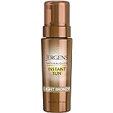 Jergens Natural Glow Instant Sun Body Mousse, Self Tanner for Light Bronze Tan, Sunless Tanning Body Bronzer for Natural Looking Color Instantly, 6 Oz