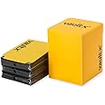 Vault X ® Deck Box and 150 Black Card Sleeves - Large Size for 120-130 Sleeved Cards - PVC Free Card Holder for TCG (Yellow)