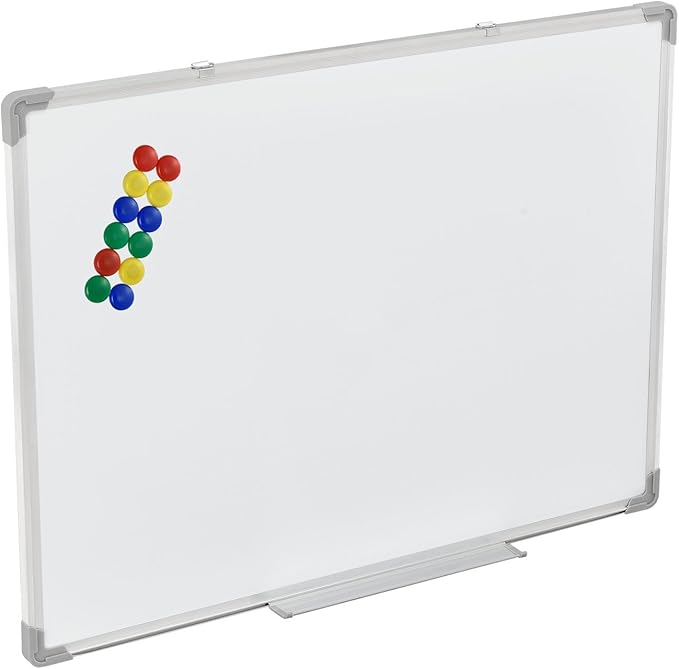 Whiteboard Magnettafel 80 x 60 cm mit 12 farbigen Magneten: Amazon.de