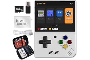 YIMIDO Miyoo Mini Plus Portable Game Console 3.5 Inch Retro Handheld Game Console Support 10,000+ Games, with Storage bag (White 64G)