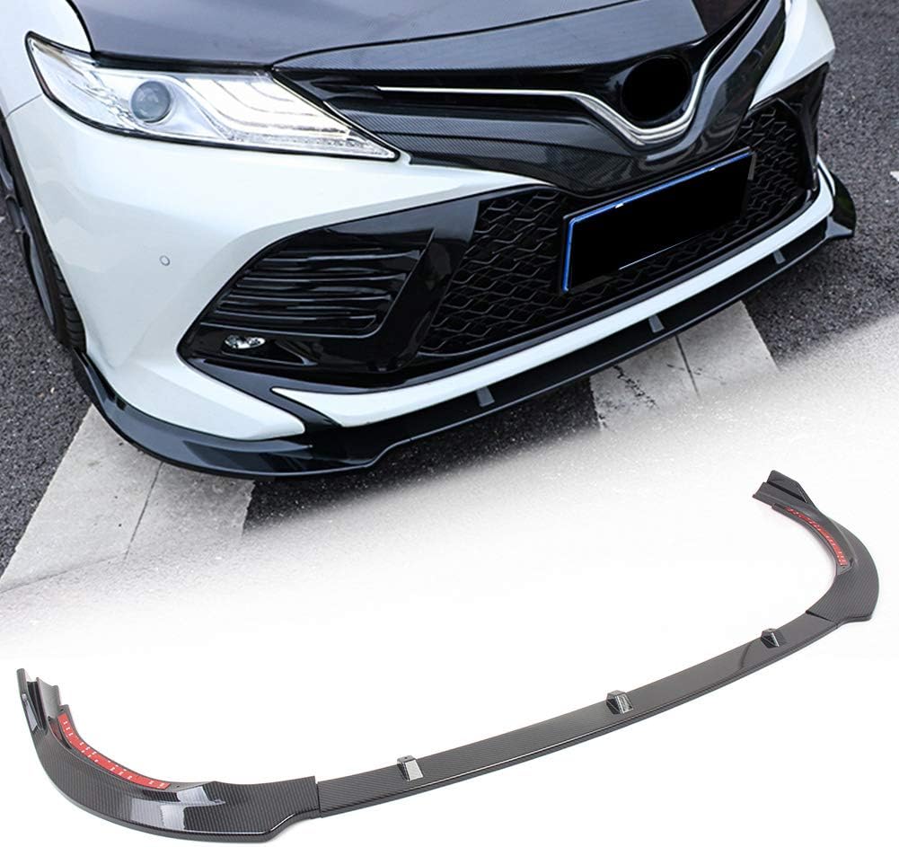 GZYF Auto Front Bumper Lip Splitter Spoiler Trim Cover Compatible with Toyota Camry 2018 (SE Version), Carbon Fiber Syle