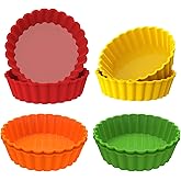 Webake Silicone Mini Tart Pan 4 Inch Non-stick Mini Quiche Molds Small Pie Baking Pan Tart Molds for Baking, Pack of 8