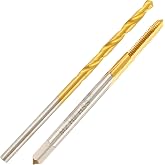 Aceteel M2x0.4 Ti-Coated Tap and 1.6mm Drill Bit Set | M2 x 0.4 Thread Tap and 1.6mm Drill Set, Made of M2 HSS With a Titanium Coating, Significantly Improving Wear Resistance