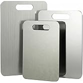 3 PCS Stainless Steel Cutting Boards for Kitchen, 304 Metal Non Stick Chopping Board Set, Dishwasher Safe & Warp Proof (15.3"x11", 13.4"x9", 11.8"x7.9" Inch)
