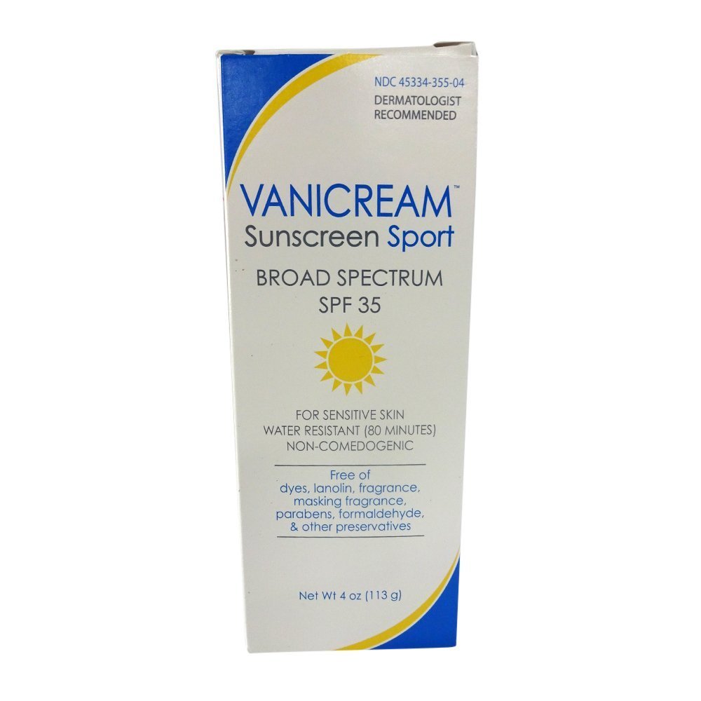 VANICREAM Sunscreen Sport Broad Spectrum SPF 35, 4 Oz (Pack of 2)