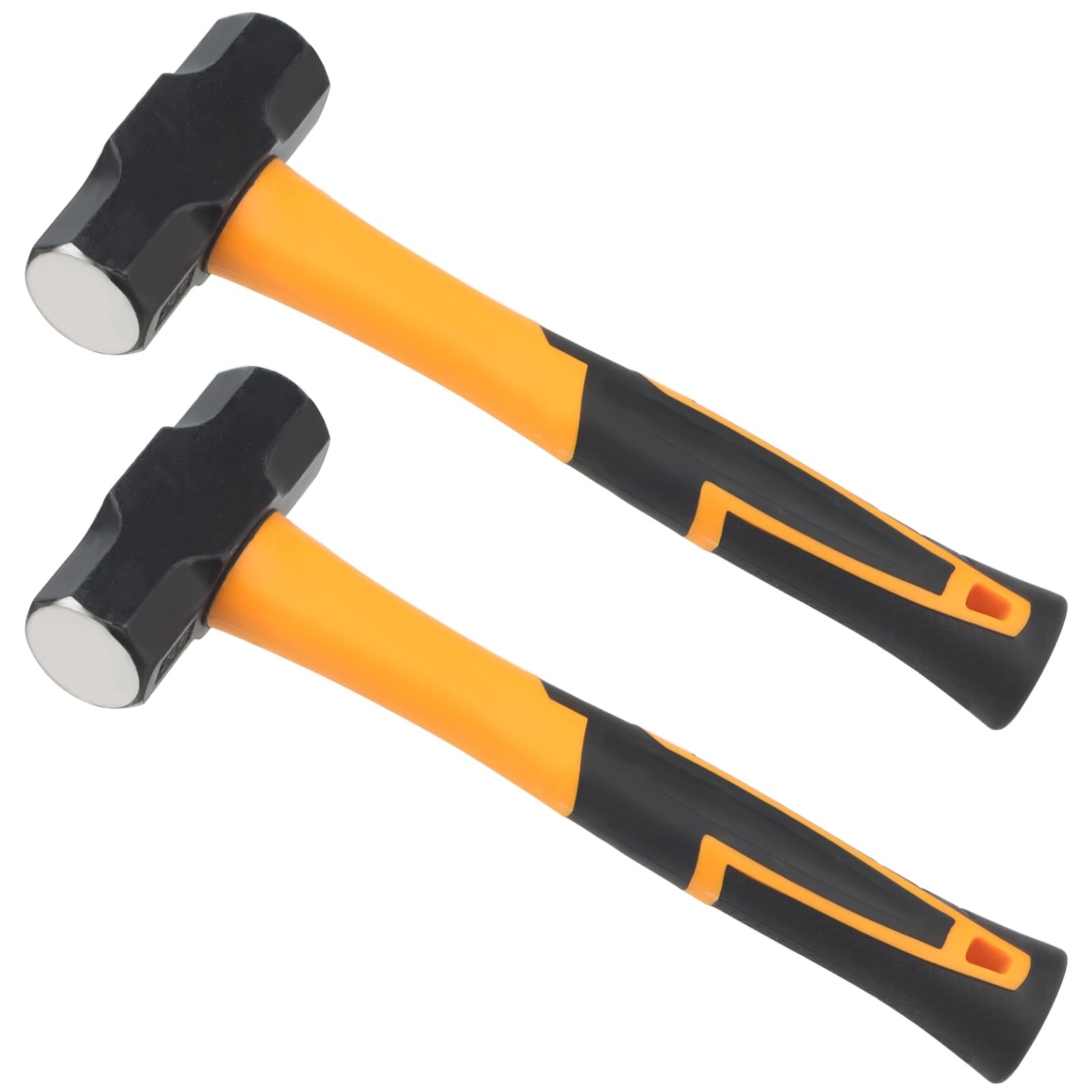 ZEONHAK 2PCS 2lb Sledge Hammer, 1.15kg Drilling Club Sledgehammers with Fibreglass Handle for Gardening, Building Construction, Rock