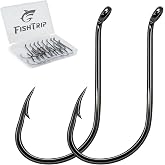 FishTrip 50/100/120/210Pcs Octopus Fishing Hooks for Saltwater &amp; Freshwater | High Carbon Steel, Offset Beak Circle Hooks for Fish Hooks, Live Bait Fish Hook for Rigs Catfish, Bass Tuna, Walleye, Trout