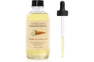 Soothing House Vanilla Ice Cream Cone Body Oil - Premium Non-Greasy Oil & Body Moisturizer for Dry Skin & Glowing Skin with Sweet Almond, Jojoba, and Vitamin E Oil, 4 Fl OZ