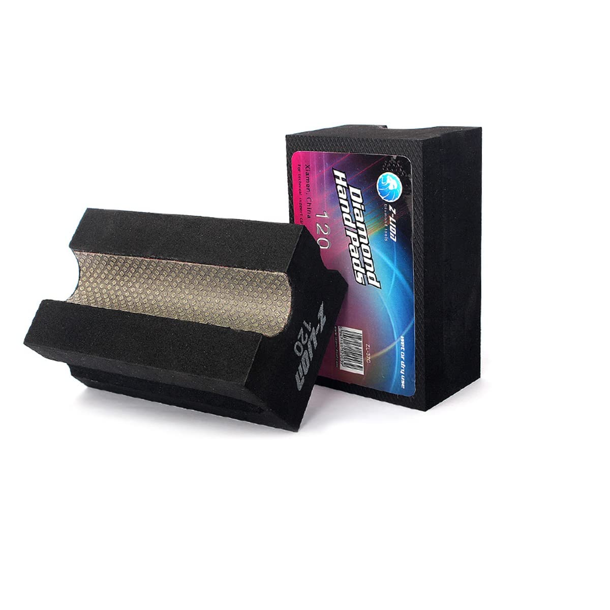 Boxonly Electroplated Diamond Sanding Blocks 120 Grits V20 Polishing Grinding Hand Pads Block for Granite Marble Glass Stone