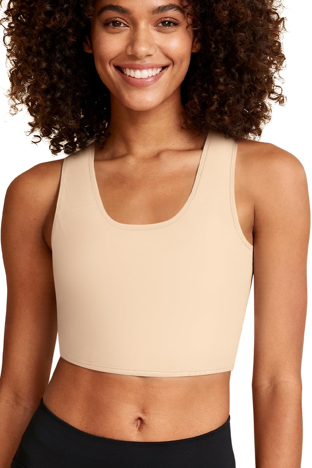 Jumwa Chest Binder Trans FTM Strong Compression Half Binder for Large Breast(K, L)