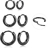 BLISI G23 Titanium Hoop Earrings, Hinged Huggie Hoop Earrings for Lobe Cartilage 8mm/10mm/12mm Hypoallergenic Lightweight Huggie Hoops Earring with 14K Gold Plated Earrings for Women Men