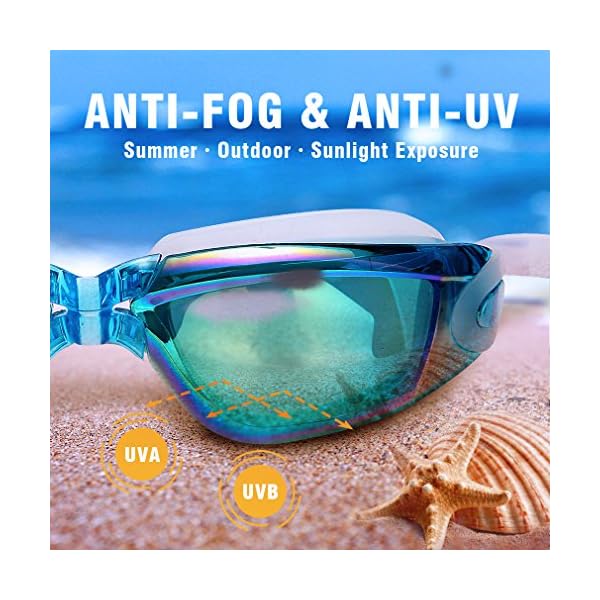 GAOGE-Swim-GogglesSwimming-Goggles-Swim-Cap-Case-Nose-Clip-Ear-Plugs-Triathlon-Swim-Goggles-Mirror-Coated-Lenses-Anti-Fog-Shatterproof-UV-Protection-for-Adult-Men-Women-Youth-Kids-LakeBlue
