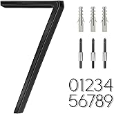 6" Stainless Steel Floating House Number 7, Metal Modern House Numbers, Mailbox Decor Number with Nail Kit, Coated Black, 911