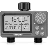 Flexoria Digital programmable Water Timer, Hose Watering Timer for Garden, Dual outlets