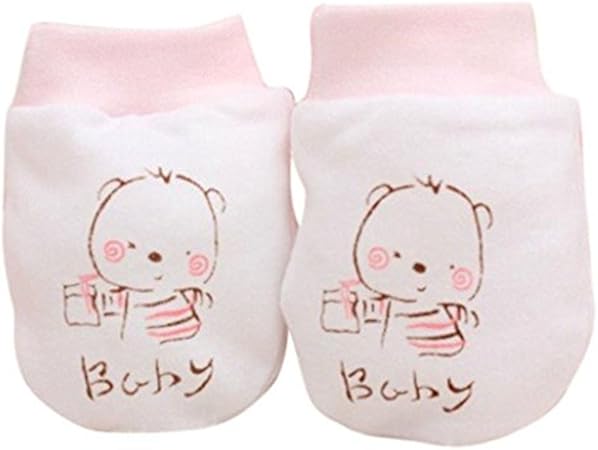 Zhouba 2 Paires Mignon Dessin Anime Bebe Enfant Garcons Filles Anti Scratch Moufles Gants Pour Nouveau Ne Souple Cadeau Rose Rose Taille Unique Amazon Es Bebe