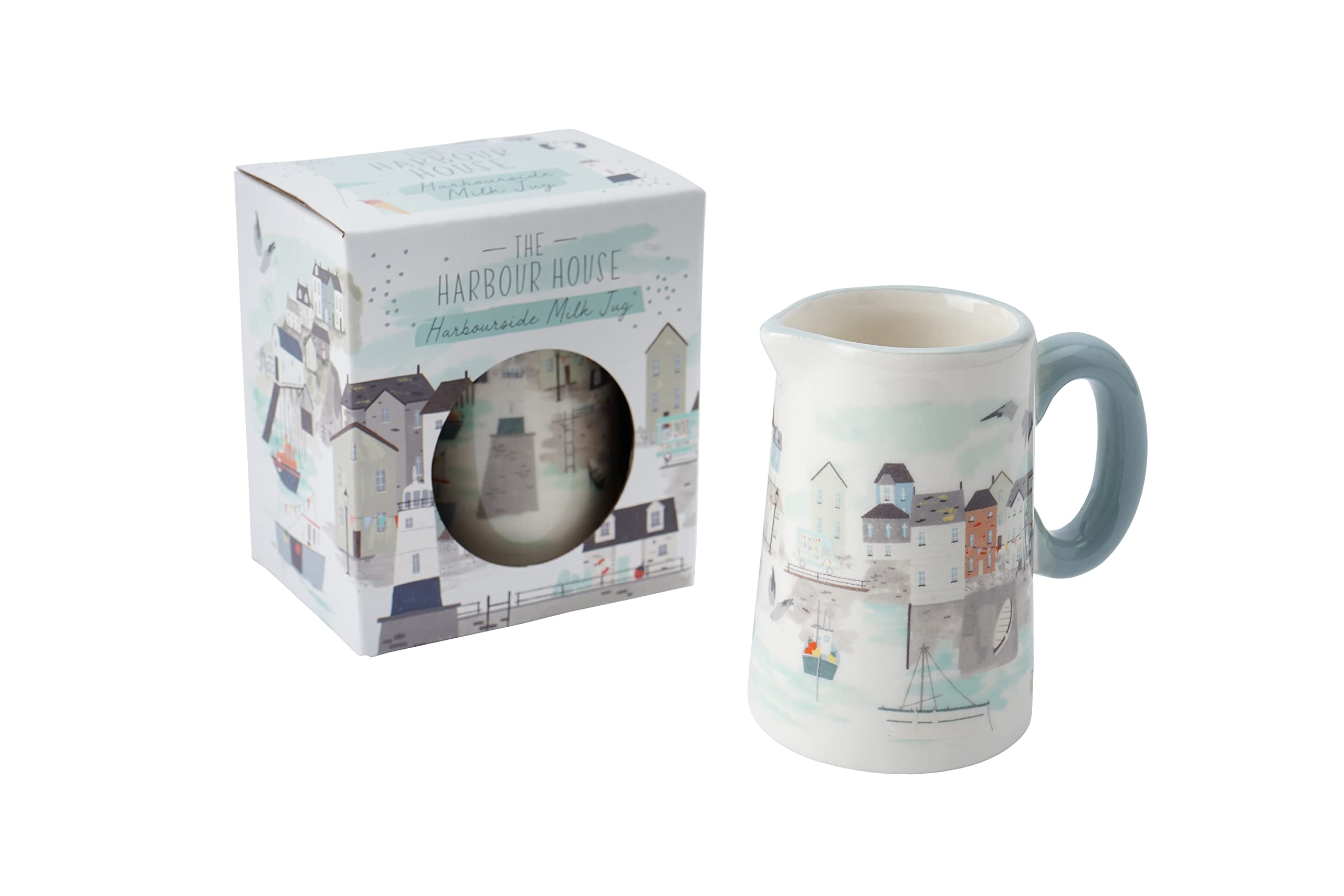 CGB Giftware | Seaside Harbour House Stoneware Milk Jug | Gift Box | Kitchen Accessory | Gift for Her | Harbour House Range | GB06832