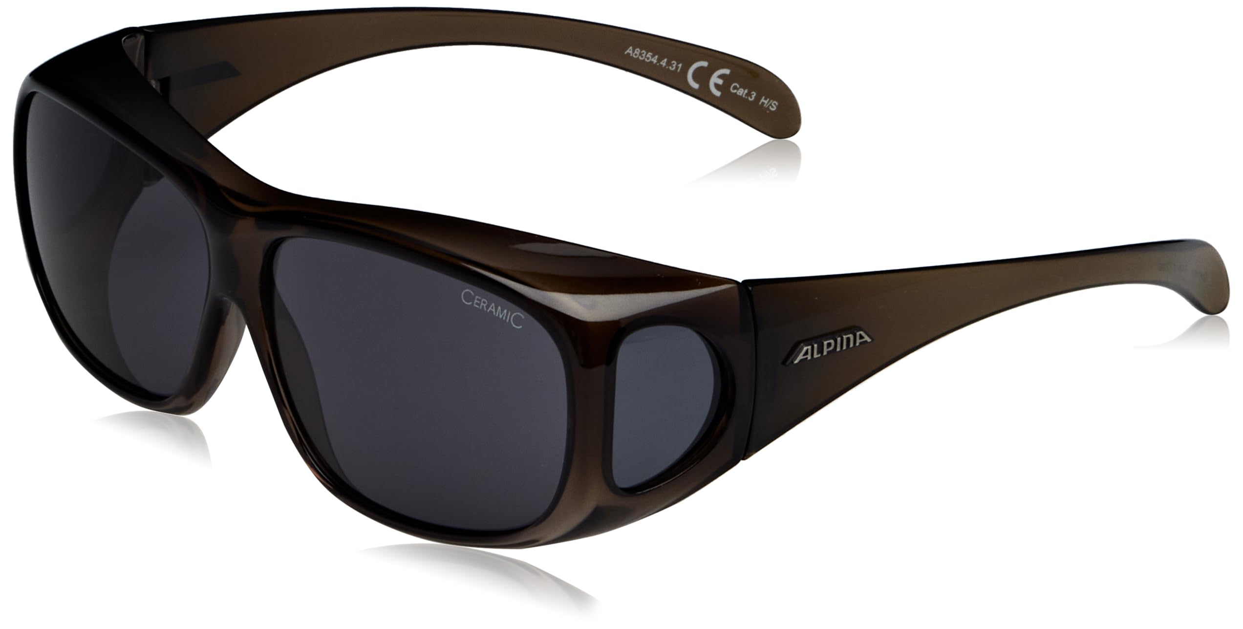 ALPINA Unisex - Adult, OVERVIEW Ssunglasses, black transparent gloss, One Size