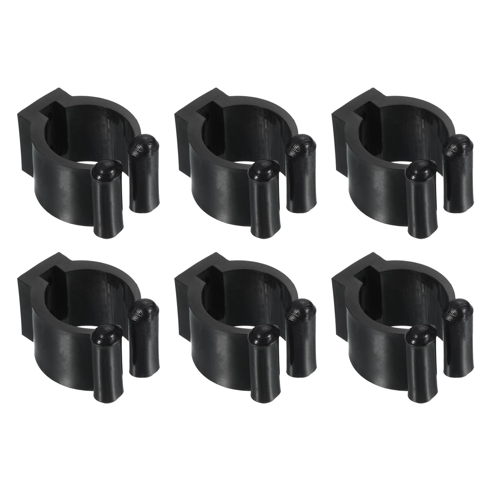 PATIKIL 23mm Dia Billiards Cue Locating Clip Holder, 6 Pack Plastic Snooker Clip for Fishing Rod Pool Cue Rack Storage, Black