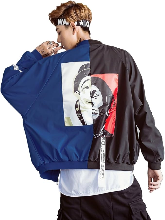 Happyjp メンズ ジャケット Ma 1 ブルゾン ストリート系 スカジャン おもしろ アウター 春 薄手 長袖 コート ジャケット 通販 Amazon