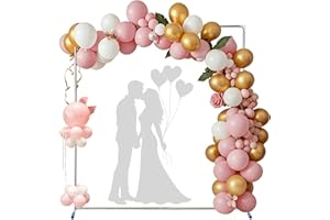 Arch Backdrop Stand,7x5 FT Metal Wedding Square Backdrop Stand for Ceremony Square Stainless Steel Backdrop Stand for Parties