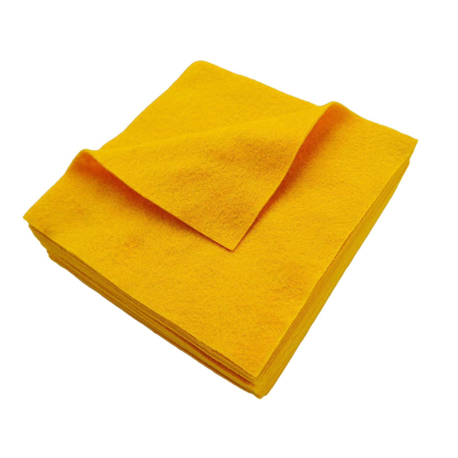 Jtnohx Soft Felt Fabric, Colour Felt Sheets for Crafts, 1.4mm Thick Flexible Craft Fabric for Handwork DIY Projects 15x15cm(Orange Yellow)