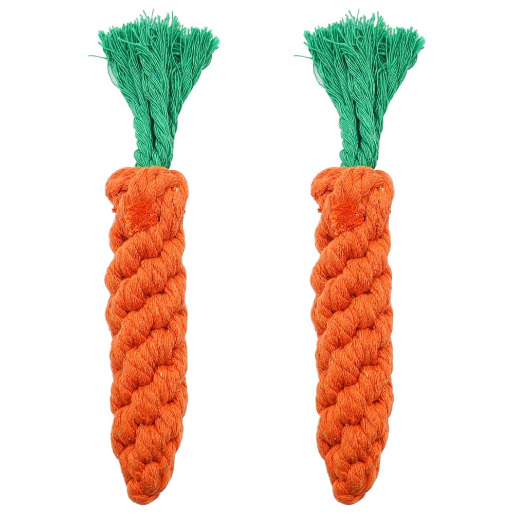 Tiardey 2 pcs Carrot Dog Game, Robust Chew Dog Toy for Puppies, Teeth Cleaning, Interactive Dog Game, Small, Medium Dogs