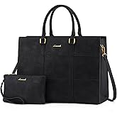 LOVEVOOK Laptop Bag for Women 15.6 Inch Laptop Tote Bag Vintage Leather Work Bags for Women Professional Computer bag