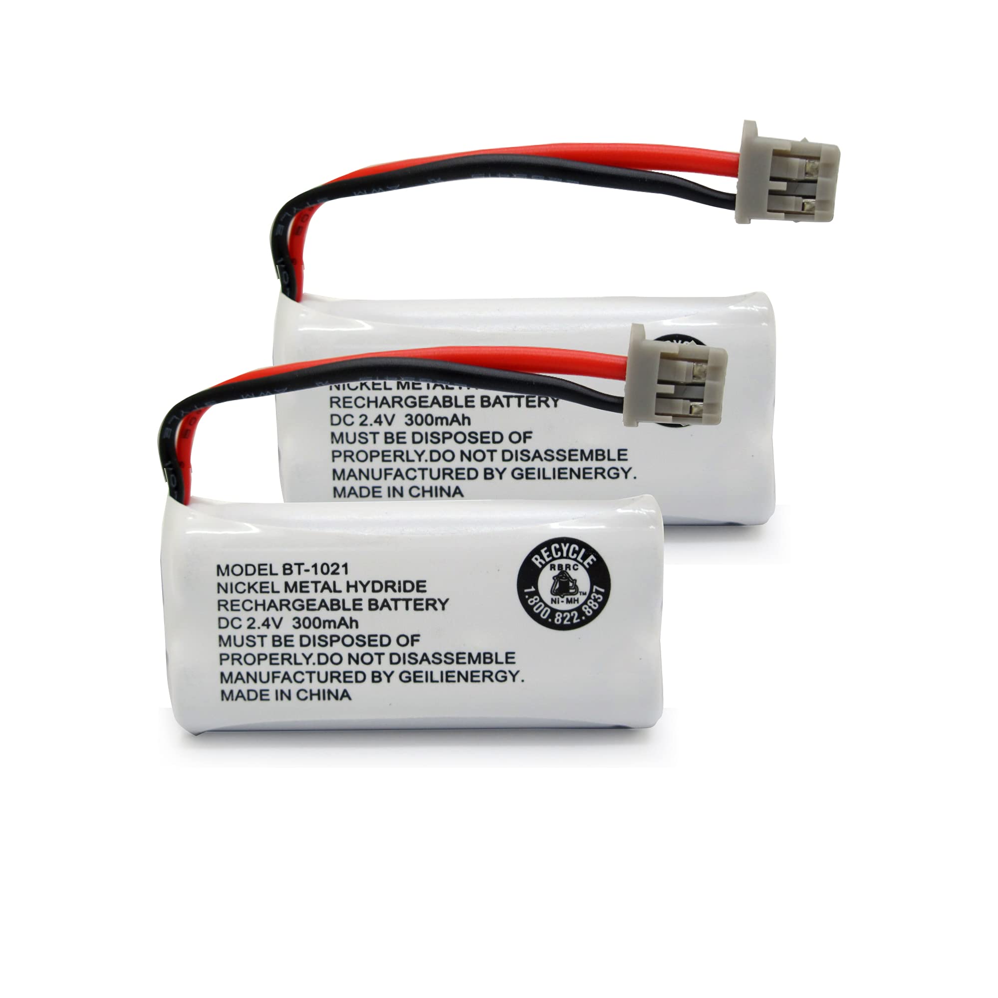 GEILIENERGY 2.4V 300mAh BT-1021 BBTG0798001 Cordles Phone Battery Compatible with Uniden BT1021 BT-1025 BT-1008 BT-1016 Empire CPH-515B Cordless Phone (2-Pack)