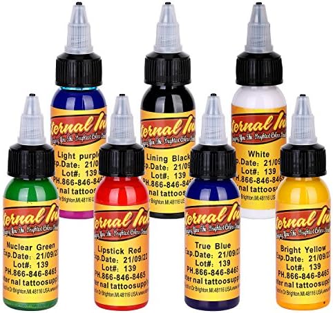 Amareu Tattoo Ink - 7 Color Bottle 1 Ounce