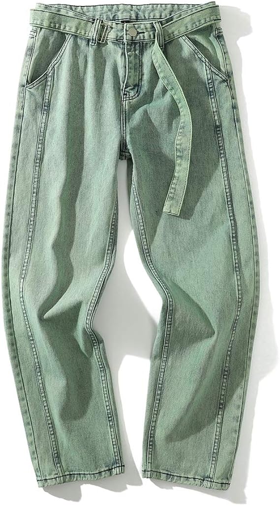 green baggy jeans
