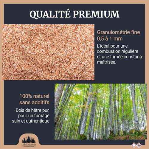 Bag of 100% Beech Sawdust for Cold Smoking – Premium Quality – 10 L – Intense and Authentic Flavour