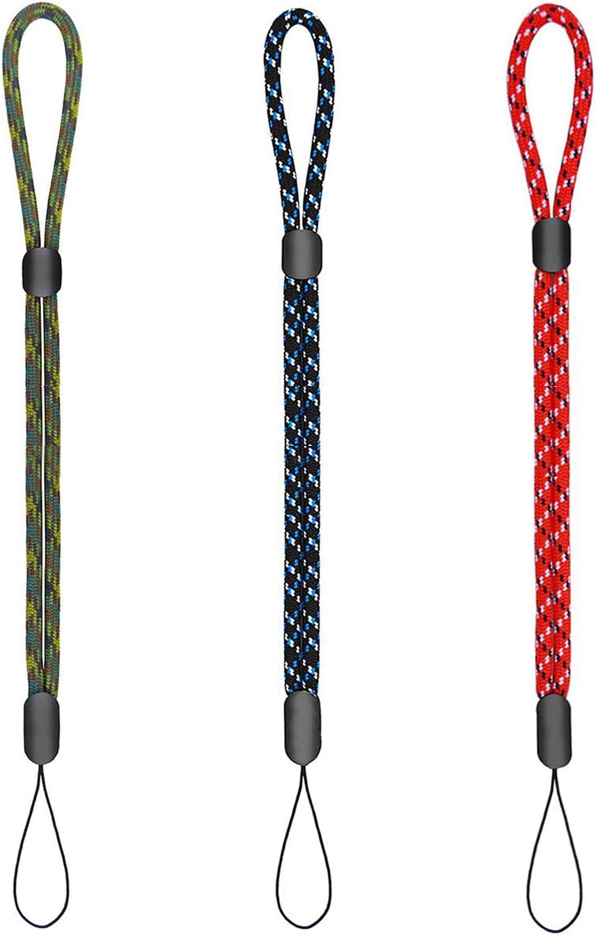 Pastall 9.84 in Adjustable Wrist Strap Hand Lanyard, Nylon Lanyard with Movable Button for Phone/Camera/GoPro/PSP/Flashlight/ Keychains/USB Flash Drives and More Device(6 pack 6 clour)