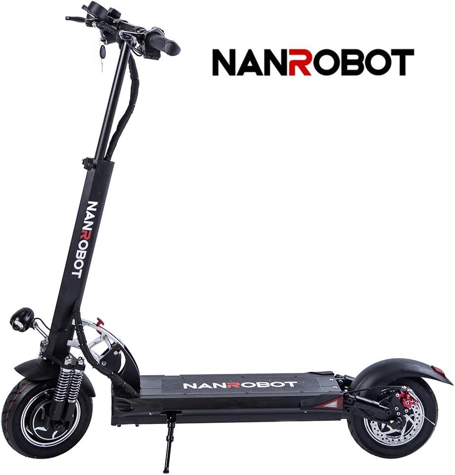 FEVERUP NANROBOT D5+ Powerful Foldable Electric Scooter-10″Tires,2000W Motor Power Allow for a 40 MPH Speed and 50 Miles Range