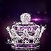 Creative Luxury Bling Crystal Crown Car Perfume Fragrance Bottle Seat Ornament Home Office Air Freshener Home Decor (Purple)