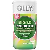 OLLY Big 10 Probiotic, Supports a Healthy Gut Microbiome,* 10 Billion CFUs, 30 Day Supply - 30 Count