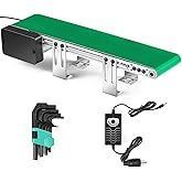 Moonshan Belt Conveyor 20 inch Conveyor Desktop Version with Reverse Switch Step-Less Speed Adjustment PVC Belt Conveyor for Packaging Factory, Production Line, Home