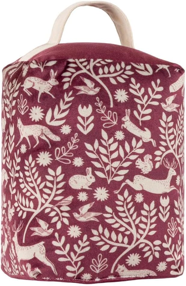 furn. Woodland Animal Velvet Doorstop - Scandinavian Forest Design Fabric