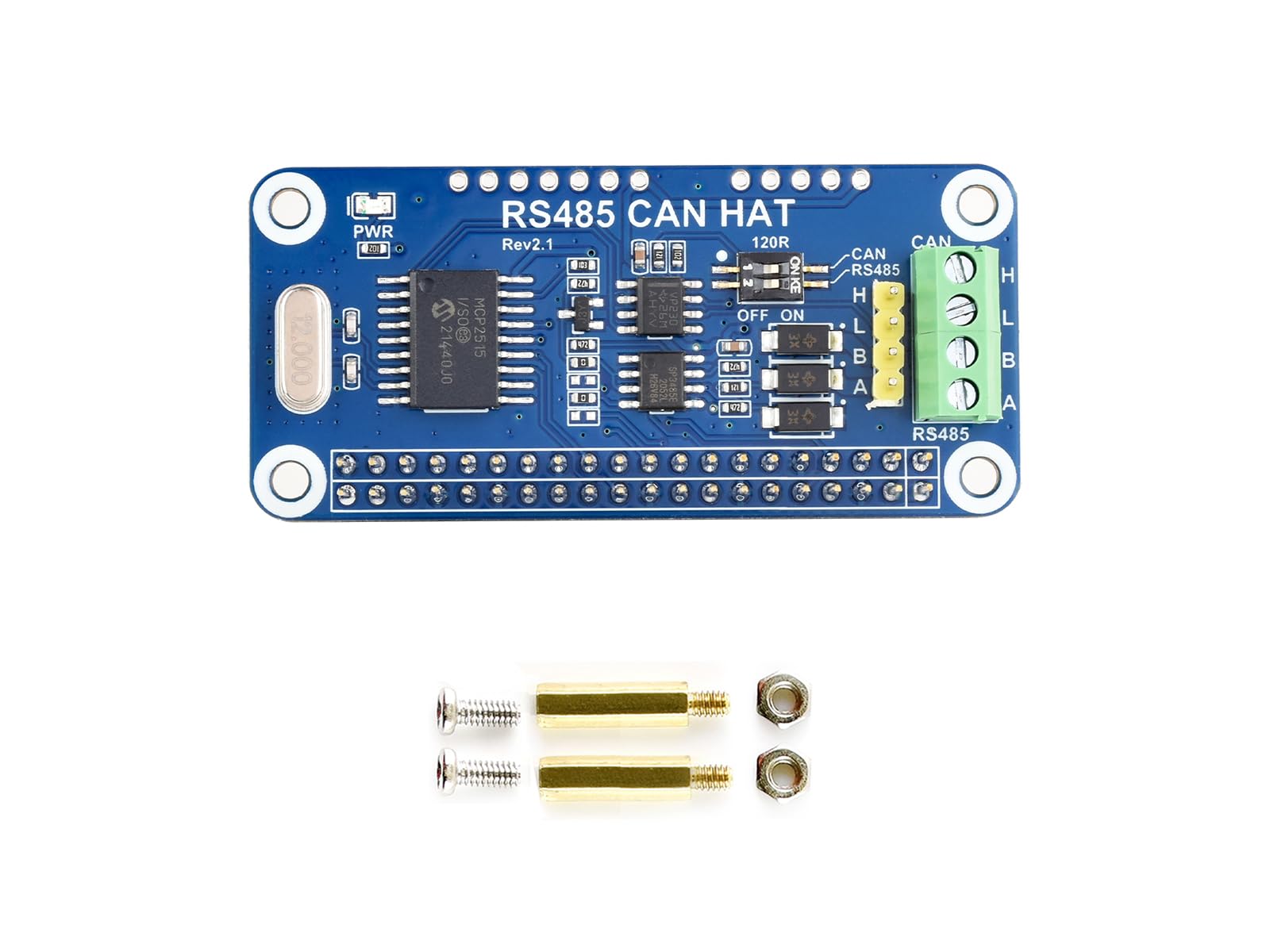 Waveshare RS485 CAN HAT for Raspberry Pi Zero/Zero W/Zero WH/2B/3B/3B+ Allows Stable Long Distance Communication